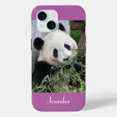 Cute Giant Panda Bleke Paarse Trim, Aangepaste naa Case-Mate iPhone Case (Achterkant)