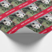 Cute Giant Panda Merry Christmas Wrapping Paper Cadeaupapier (Hoek)