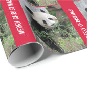 Cute Giant Panda Merry Christmas Wrapping Paper Cadeaupapier (Rol Hoek)