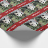 Cute Giant Panda Merry kerstwrapping Paper Cadeaupapier (Hoek)