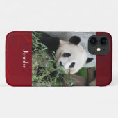 Cute Giant Panda met de naam Red Swirly Background Case-Mate iPhone Case (Achterkant (horizontaal))
