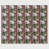 Cute Giant Panda Red Cadeaupapier (Vlak)