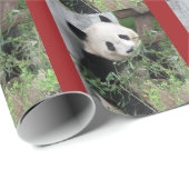 Cute Giant Panda Red Cadeaupapier (Rol Hoek)
