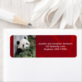 Cute Giant Panda, Rood, Persoonlijk terugkeeradres Etiket (Insitu)