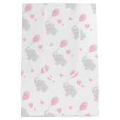 Cute Gift Bag Baby shower Girl Elephant Ballon Medium Cadeauzakje (Achterkant)