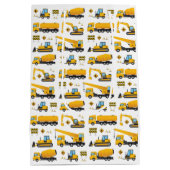 Cute Gift Bag Construction Dump Trucks Party Thema Medium Cadeauzakje (Achterkant)