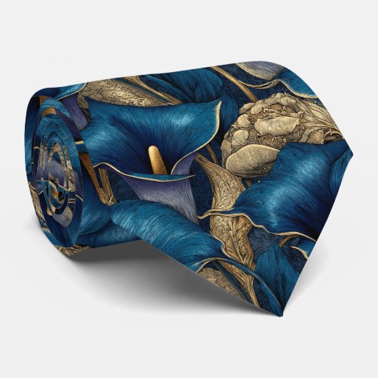 Cute Gift  For Boyfriend Calla Lilies Flower Stropdas (Opgerold)