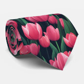 Cute Gift  For Boyfriend Tulip Flower Stropdas (Opgerold)