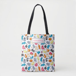 Cute Gift for Cat Lover Cat mam Personalized Tote Bag