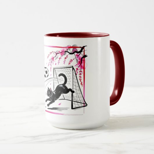 Cute Gift for Cat Lovers & Football Fans Mok (Voorkant rechts)