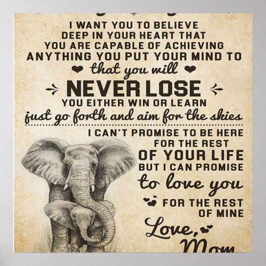 Cute Gift for Daughter, naar mijn brief van Daugjt Poster (Voorkant)
