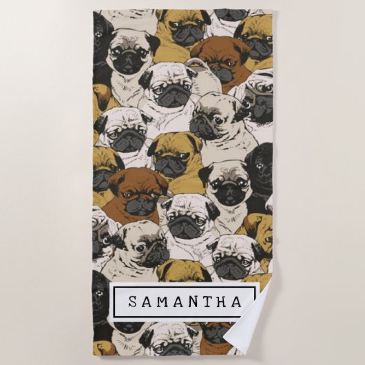 Cute Gift for Hondenliefhebber Dog mam/pap geperso Strandlaken (Voorkant)