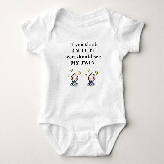 Cute gift for twins, bodysuit for twin baby boys, (Voorkant)