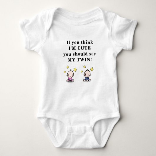 Cute gift for twins, bodysuit for twin girl & boy, (Voorkant)