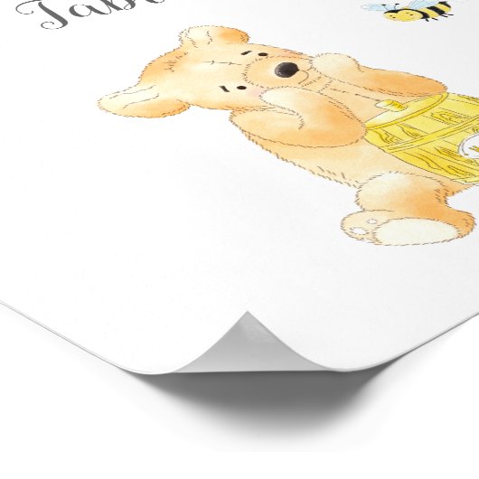 Cute Gift Table Boy Teddy Bear Baby shower Poster (Hoek)
