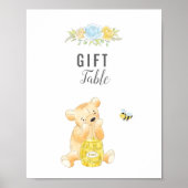 Cute Gift Table Boy Teddy Bear Baby shower Poster (Voorkant)