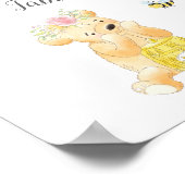 Cute Gift Table Girl Teddy Bear Baby shower Poster (Hoek)