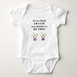 Cute gift voor baby tweeling, bodysuit voor tweeli