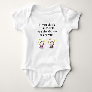 Cute gift voor baby tweeling, bodysuit voor tweeli