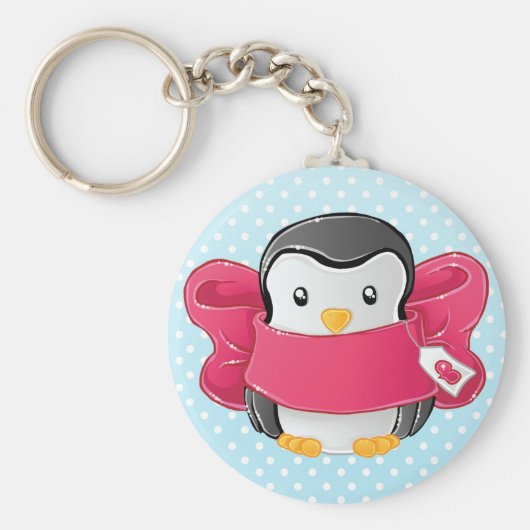Cute giftige pinguïn sleutelhanger (Voorkant)