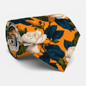 Cute Gifts For Dad Gardenias Floral Stropdas (Opgerold)