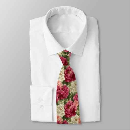 Cute Gifts For Men Peonies Stropdas (Gebonden)