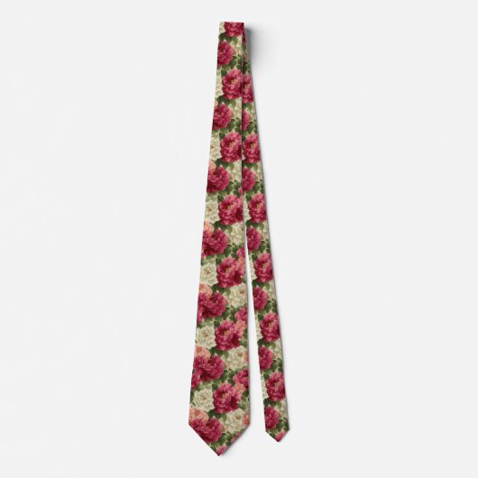 Cute Gifts For Men Peonies Stropdas (Voorkant)