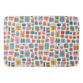 Cute Gifts in Bags and Boxes with Ribbons Pattern Badmat