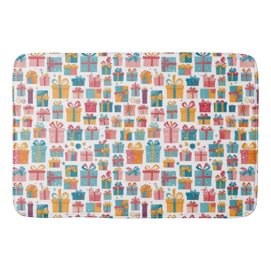 Cute Gifts in Bags and Boxes with Ribbons Pattern Badmat (Voorkant)