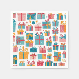 Cute Gifts in Bags and Boxes with Ribbons Pattern Servet