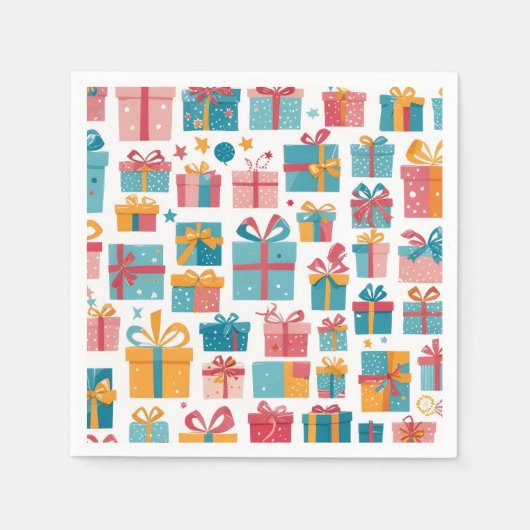 Cute Gifts in Bags and Boxes with Ribbons Pattern Servet (Voorkant)