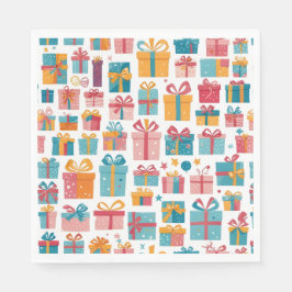 Cute Gifts in Bags and Boxes with Ribbons Pattern Servet