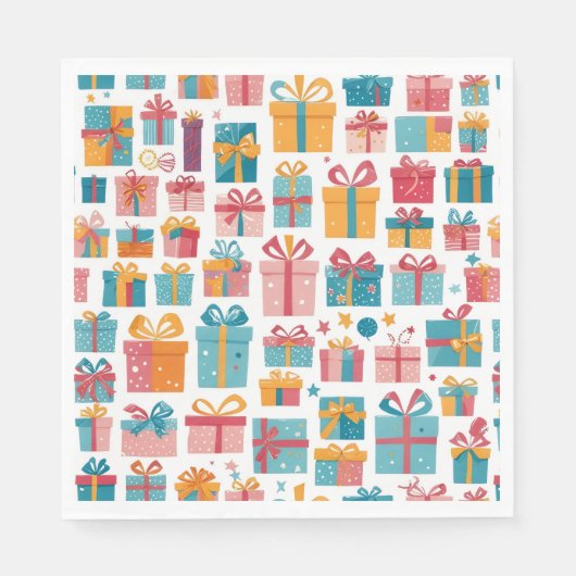 Cute Gifts in Bags and Boxes with Ribbons Pattern Servet (Voorkant)