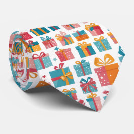 Cute Gifts in Bags and Boxes with Ribbons Pattern Stropdas