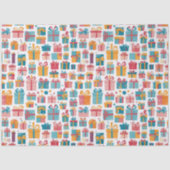 Cute Gifts in Bags and Boxes with Ribbons Pattern Tissuepapier (Voorkant)