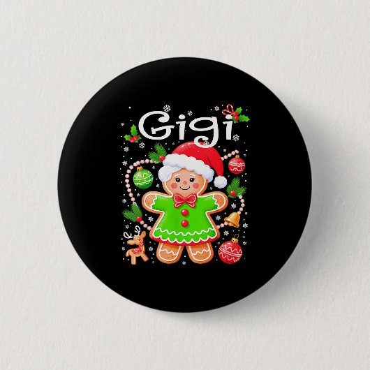 Cute Gigi Gingerbread Family Matching Christmas Co Ronde Button 5,7 Cm (Voorkant)