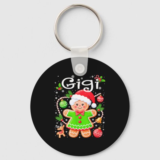 Cute Gigi Gingerbread Family Matching Christmas Co Sleutelhanger (Voorkant)