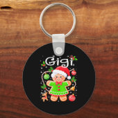 Cute Gigi Gingerbread Family Matching Christmas Co Sleutelhanger (Voorkant)