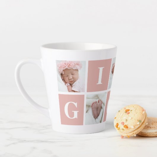 Cute Gigi Grandmoeder 5 Photo Collage Latte Mok (In situ)