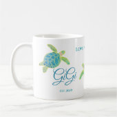 Cute Gigi Zee Turtle Blauwgroen Aqua Turquoise blu Koffiemok (Links)