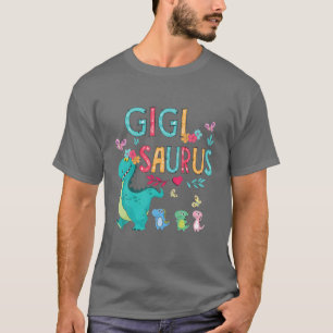 Cute Gigisaurus Flower Butterfly Dinosaur Moeder T-shirt
