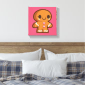 Cute Gingberbrood Man Canvas Afdruk (Insitu (Slaapkamer))
