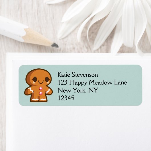 Cute Gingberbrood Man Etiket (Insitu)