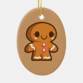 Cute Gingberbrood Man Keramisch Ornament (Achterkant)