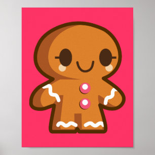 Cute Gingberbrood Man Poster