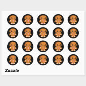 Cute Gingberbrood Man Ronde Sticker (Vel)