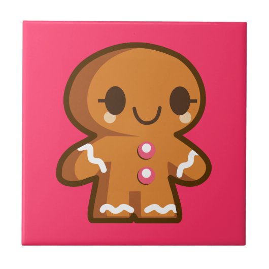 Cute Gingberbrood Man Tegeltje (Voorkant)