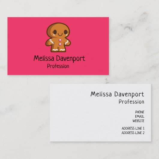 Cute Gingberbrood Man Visitekaartje (Voorkant / Achterkant)