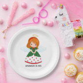 Cute Ginger Angel - kerstfeest Papieren Bordje (Feest)