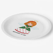 Cute Ginger Angel - kerstfeest Papieren Bordje (Gekanteld)